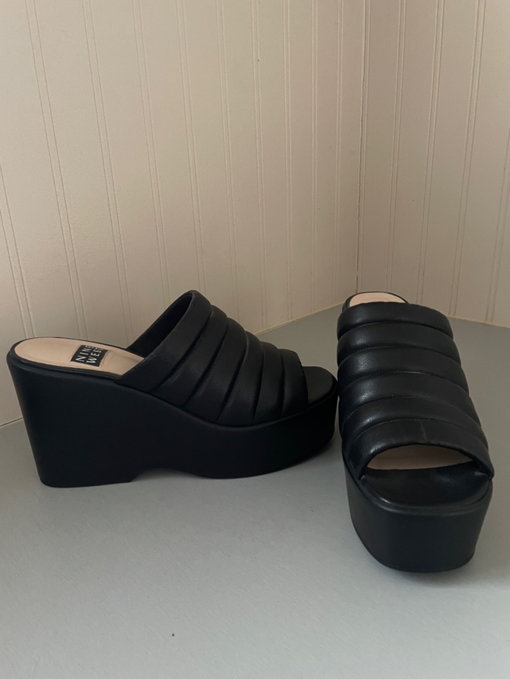 Brand new Nine West Y2K Black Mule Platform Sandal